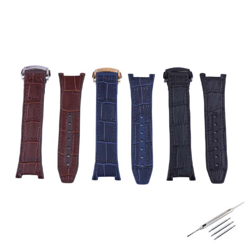 Omega Watch Constellation - Fluorrubber koeienhuid lederen horlogeband compatibel voor