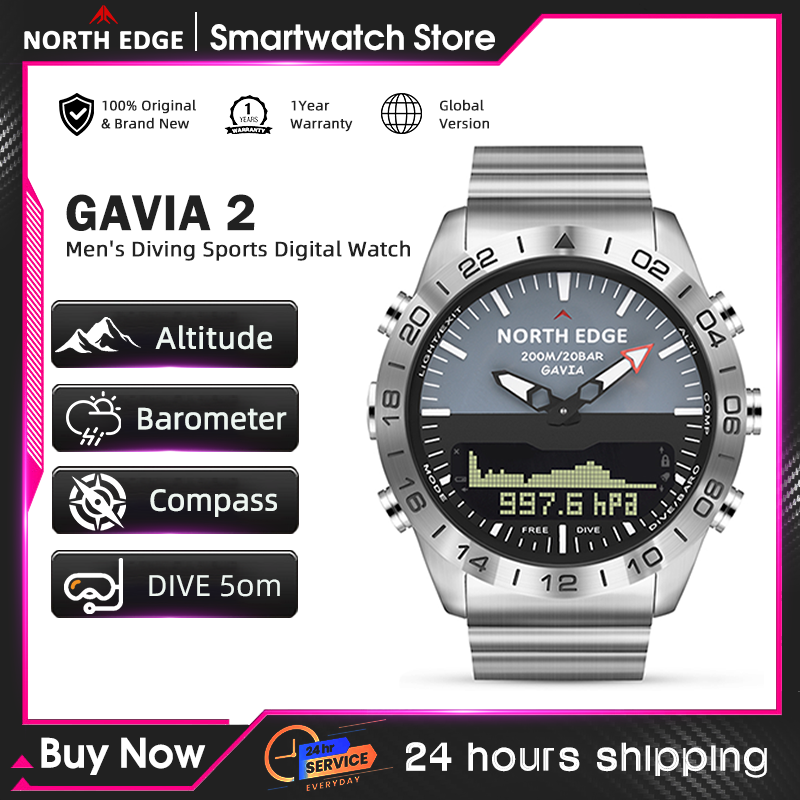Smartwatch Watches For Men Digital - NORTH EDGE Heren duikhorloge Militair leger