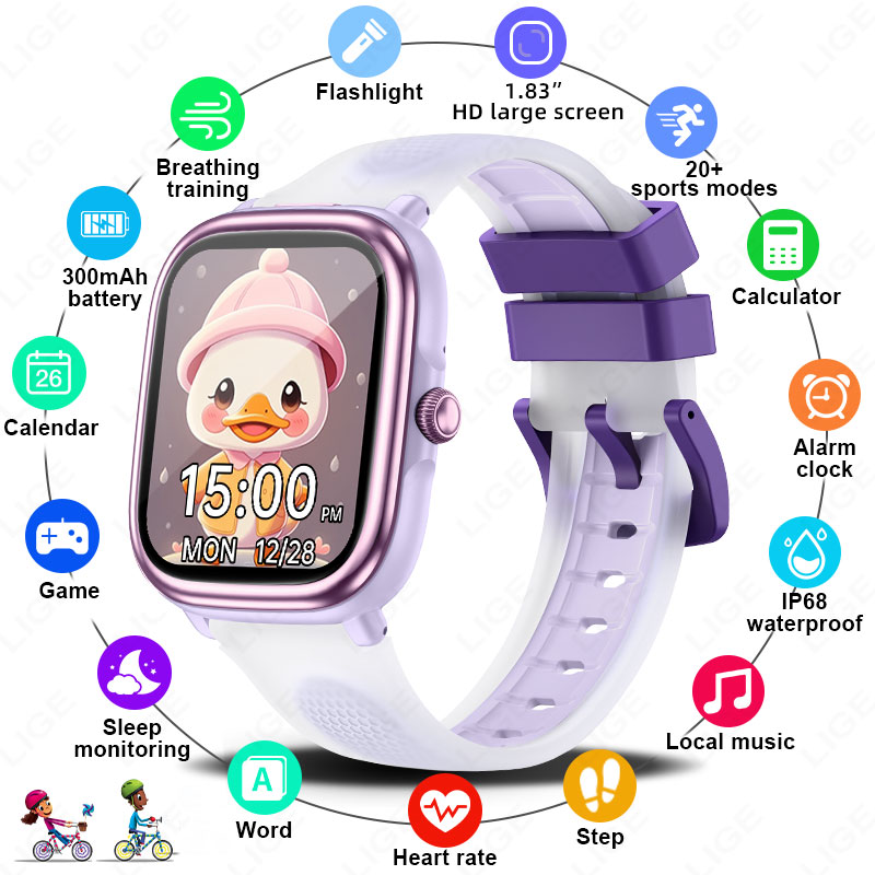 Smartwatch Watches For Girls Kids - LIGE 2026 Nieuw Kinderen Leer Smartwatch