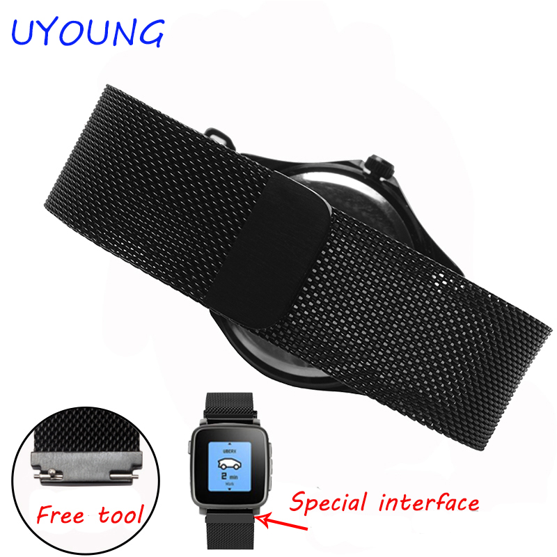 Smartwatch Pebble Watches - 22Mm Milanese Lusband Voor Pebble Time