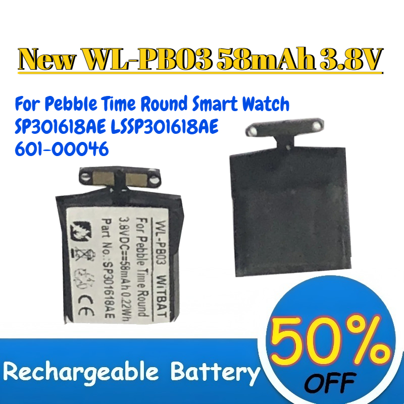 Smartwatch Pebble Watches - Hoogwaardige nieuwe WL-PB03 58mAh 3.8V vervangende