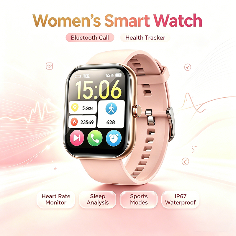 Smartwatch Ladies Watches For Women - Dames Smartwatch BT Oproep Hartslag Slaapmonitor