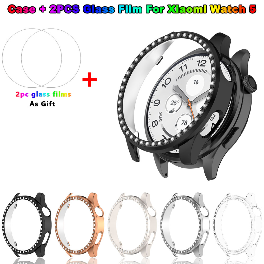 Watch Smartwatch Android - Bling PC-hoesje + glazen folie voor