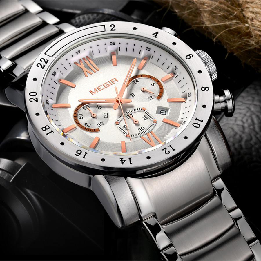 MEGIR roestvrijstalen vrijetij - Smartwatch Watches For Men Digital recensie en prijs