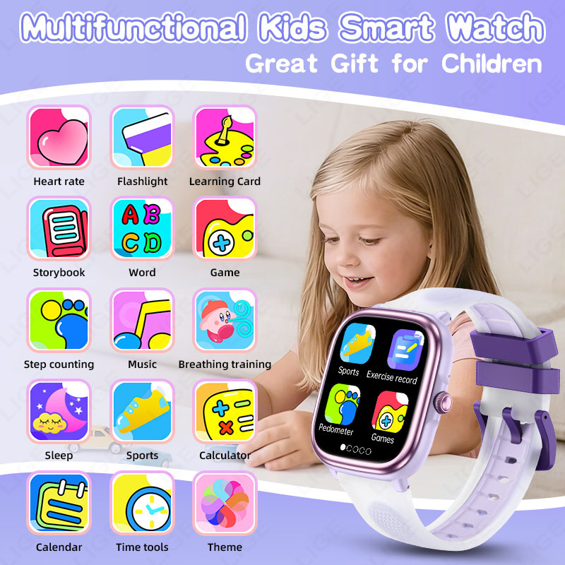 LIGE 2026 Nieuw Kinderen Leer  - Smartwatch Watches For Girls Kids recensie en prijs
