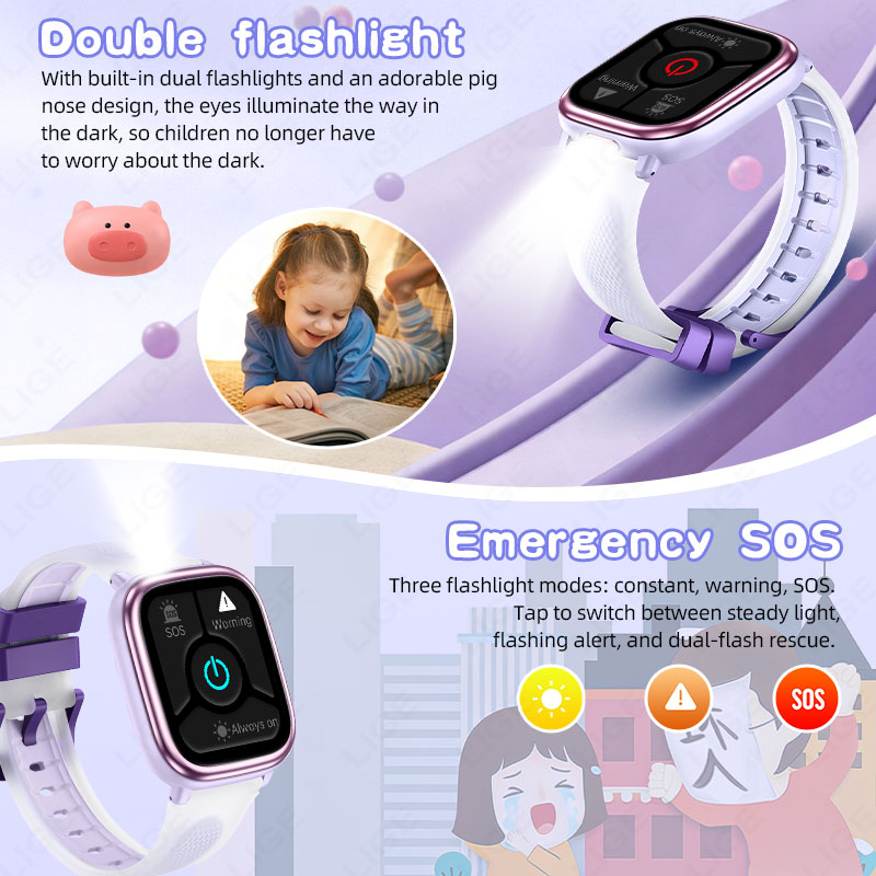 LIGE 2026 Nieuw Kinderen Leer  - Smartwatch Watches For Girls Kids recensie en prijs