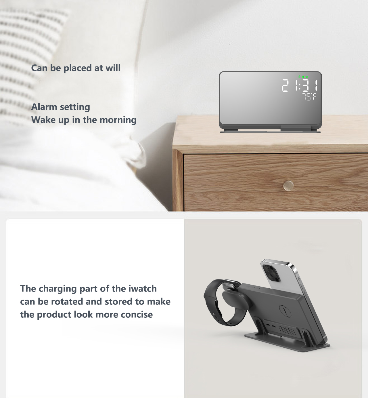 3 In 1 Draadloze Oplader Voor  - Smartwatch Watches Digital recensie en prijs