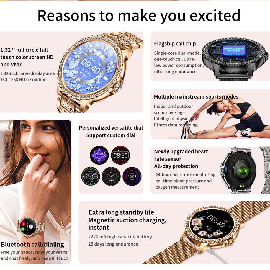696 Nieuwe Blue Tooth Call Vro - Smartwatch Ladies Watches For Women recensie en prijs