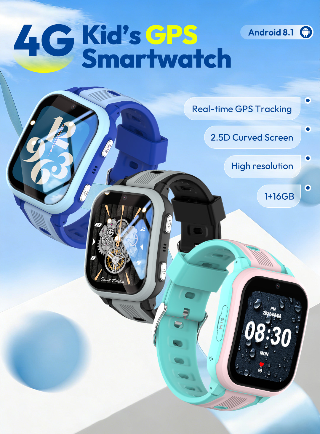 KT41 Smartwatch - 4G Telefoon  - Smartwatch Watches Gift For Boys With Gps recensie en prijs